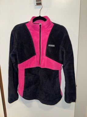 Columbia Women's Tested Tough in Pink Colorblock Half Zip Fleece Pullover Size M